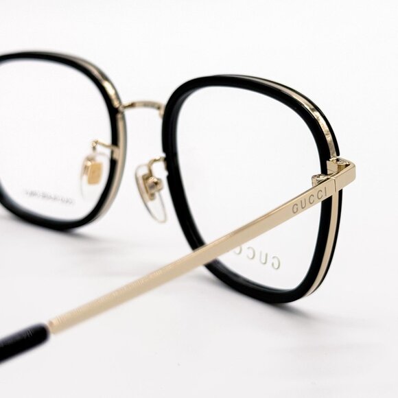 NEW GG0955OA 001 GUCCI BLACK GOLD ROUND UNISEX EYEGLASSES GUCCI - Picture 6 of 12